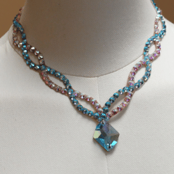 Light Blue & Crystal AB Necklace