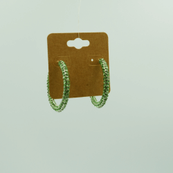 Stoned Hoop Earrings