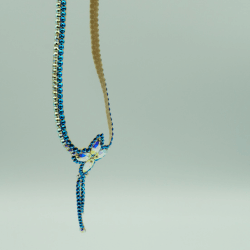 Capri Blue & Crystal Ab Flower Necklace
