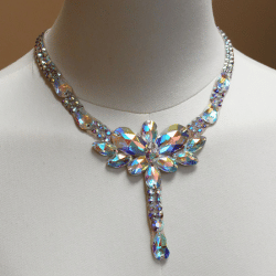 Crystal Ab Necklace with Floral Design