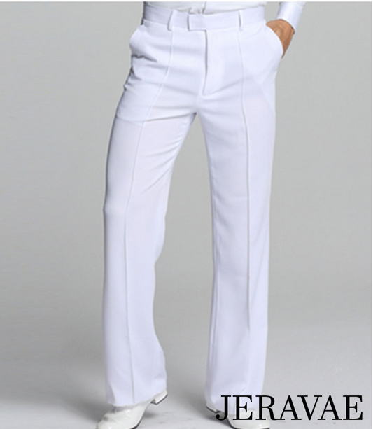 Men's Latin or Ballroom Dance Pants in White