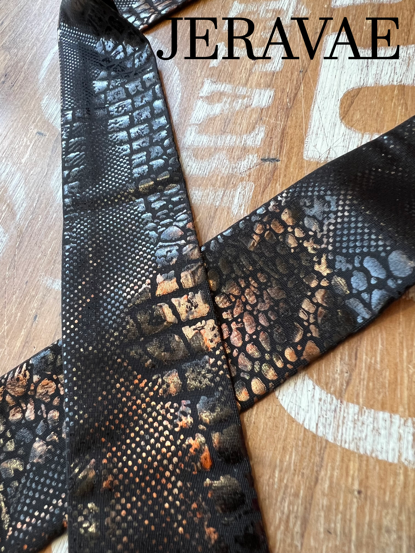 Snake skin tie back headband