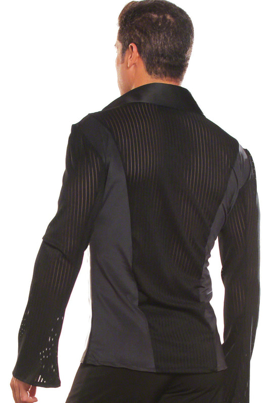 Men's striped ballroom dance shirt