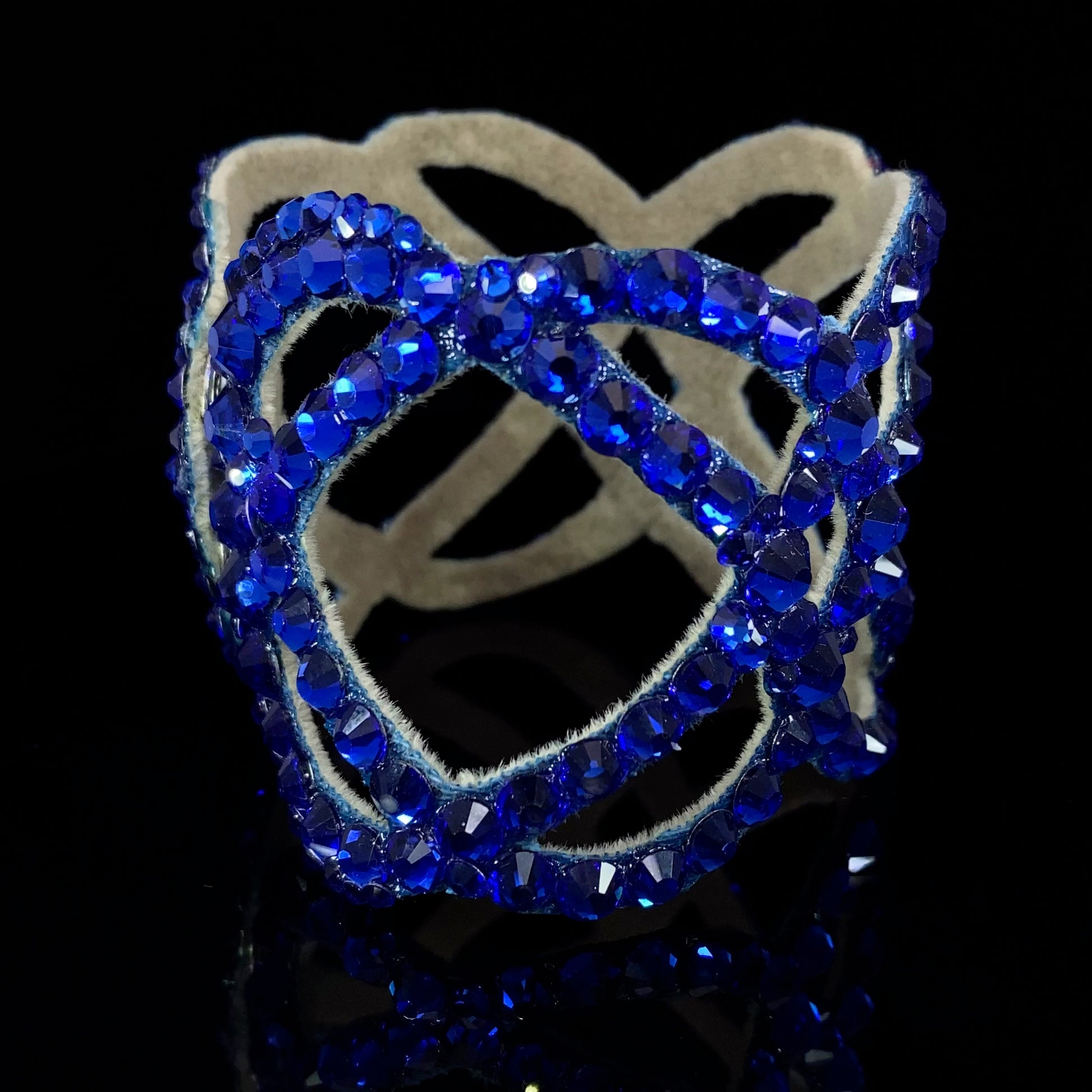 Deep blue stones on ladies' ballroom bracelet