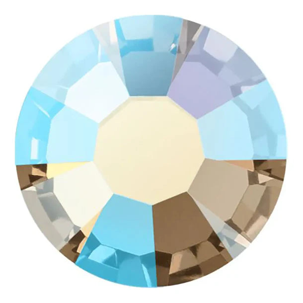 Preciosa Crystal Flat Back Light Smoked Topaz AB and Light Smoked Topaz