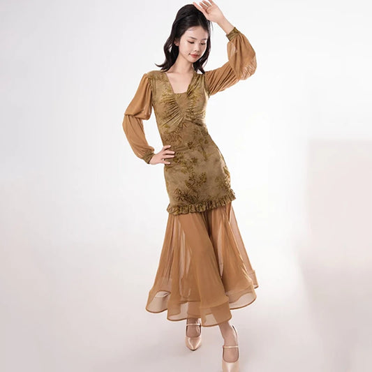 Women's Ballroom Skirt and/or Top with Long Bell Sleeves Pra 1428