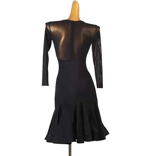 Latin Dance Dress with Long Sleeves Pra 1451