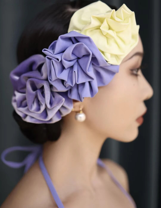 Latin or Ballroom 3 Piece Flower Hair Clip Accessory in Stock