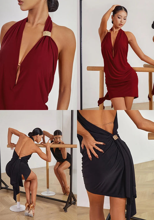 ZYM | Feel Draped Halter Latin Practice Dress