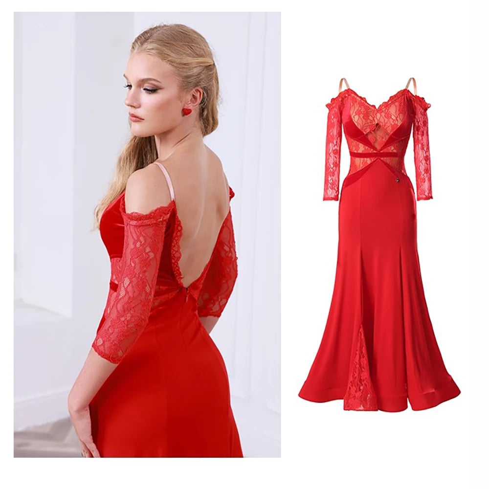 JERAVAE Andrea Lace Ballroom Practice Dress