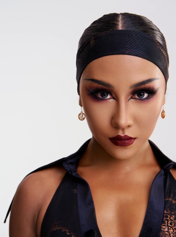 Black Snake Skin Tie Back Headband or Hair Scarf Accessory PRA