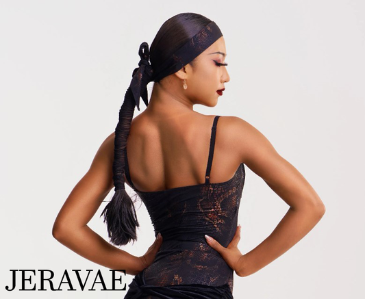 Black tie back headband snake skin or hair scarf