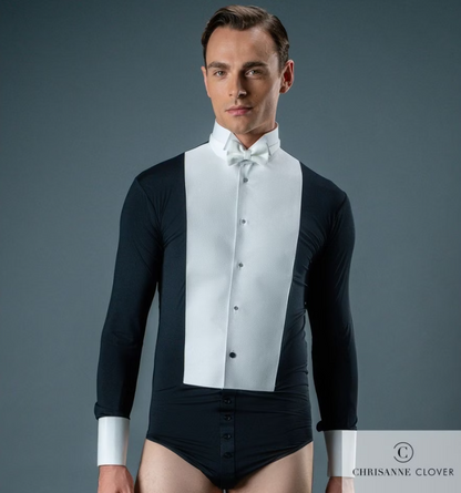 Tuxedo competition bodysuit for men