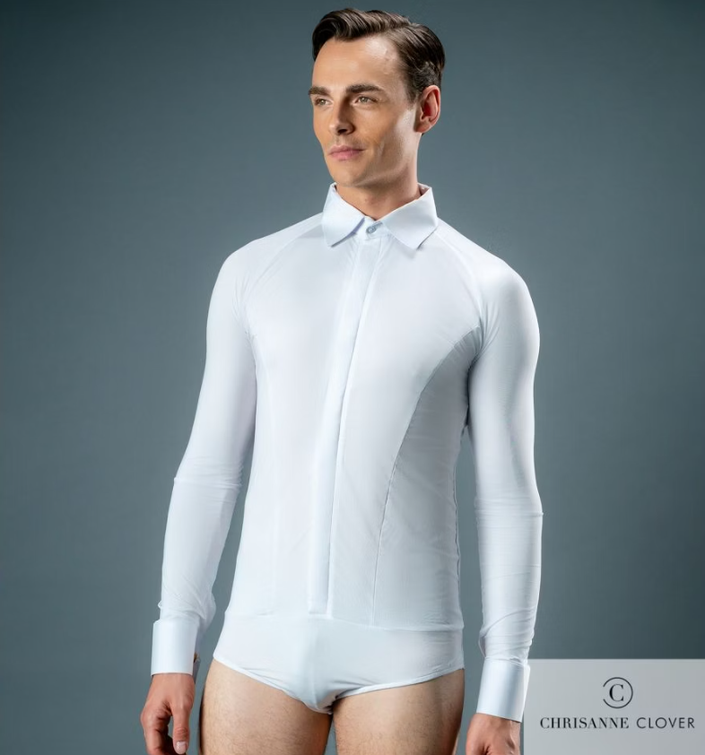 Bodysuit shirt for men in white 