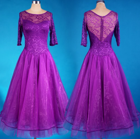 Purple Lace Ballroom Dress Pra 1488_Sale