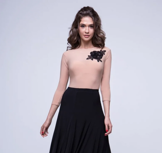 Ballroom Dance Leotard with Flower Detail Pra 1188