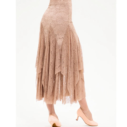 Women's Lace Ballroom Skirt for Ballroom Dancing Pra 1420