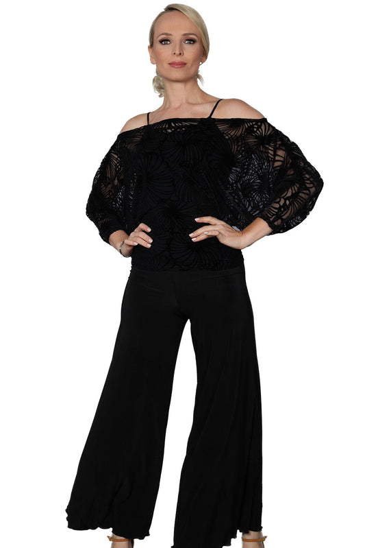 Women's black palazzo dancing pants