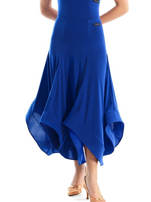 Victoria Blitz AVOLA Long Ballroom Practice Skirt with Panel Design and Wrapped Horsehair Hem Available in Royal Blue and Black PRA 717 in Stock