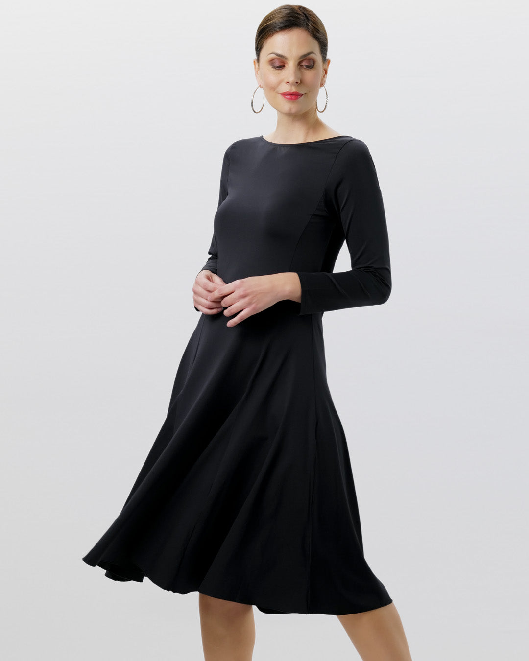 alya black dress Dance Color:Hibiscus