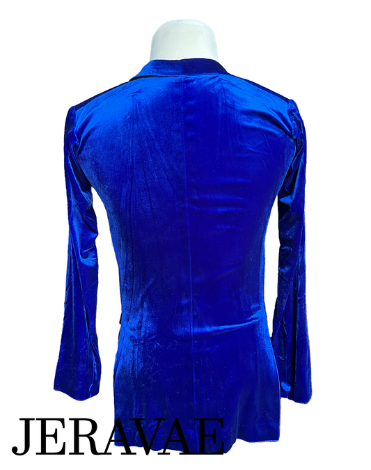 Men's Velvet Ballroom Suit Jacket in Blue