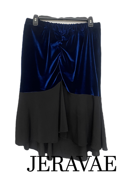 Women's blue and black skirt for Latin dancing