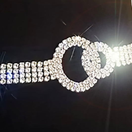 Rhinestone circle detail on dance belt