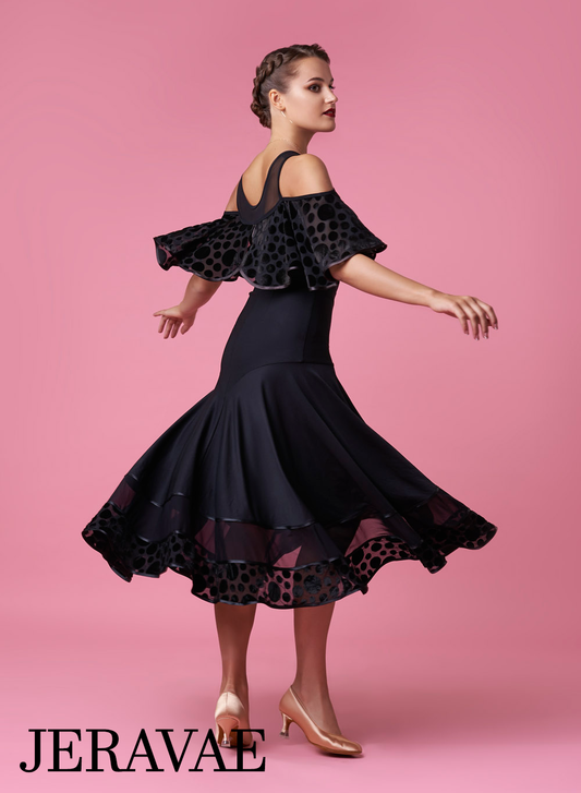 Ballroom Skirt with Chiffon and Velvet Polka Dots
