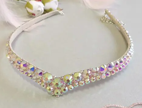 Crystal Choker for Ballroom Dance with Pointed Center