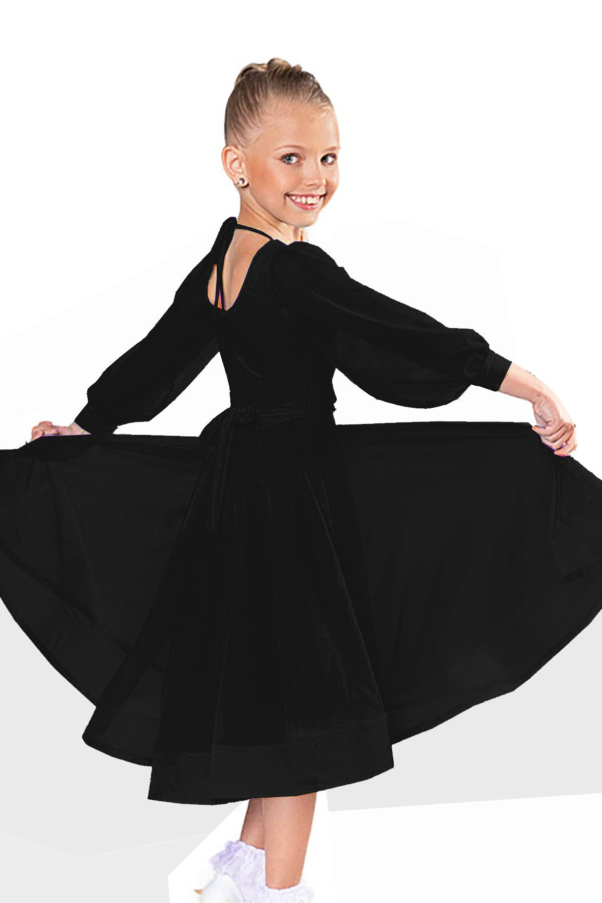 Dance America JR-B3 Girls Bodysuit, Black / Ages 8-9 Dance America JR-B3 Girls Bodysuit, Black / Ages 8-9
