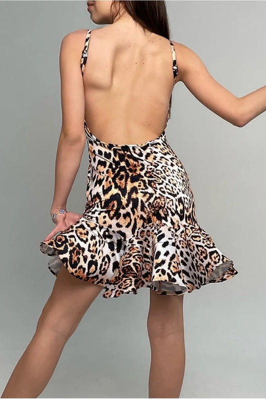 JERAVAE Cheetah Latin Dress Pra 1747_SALE