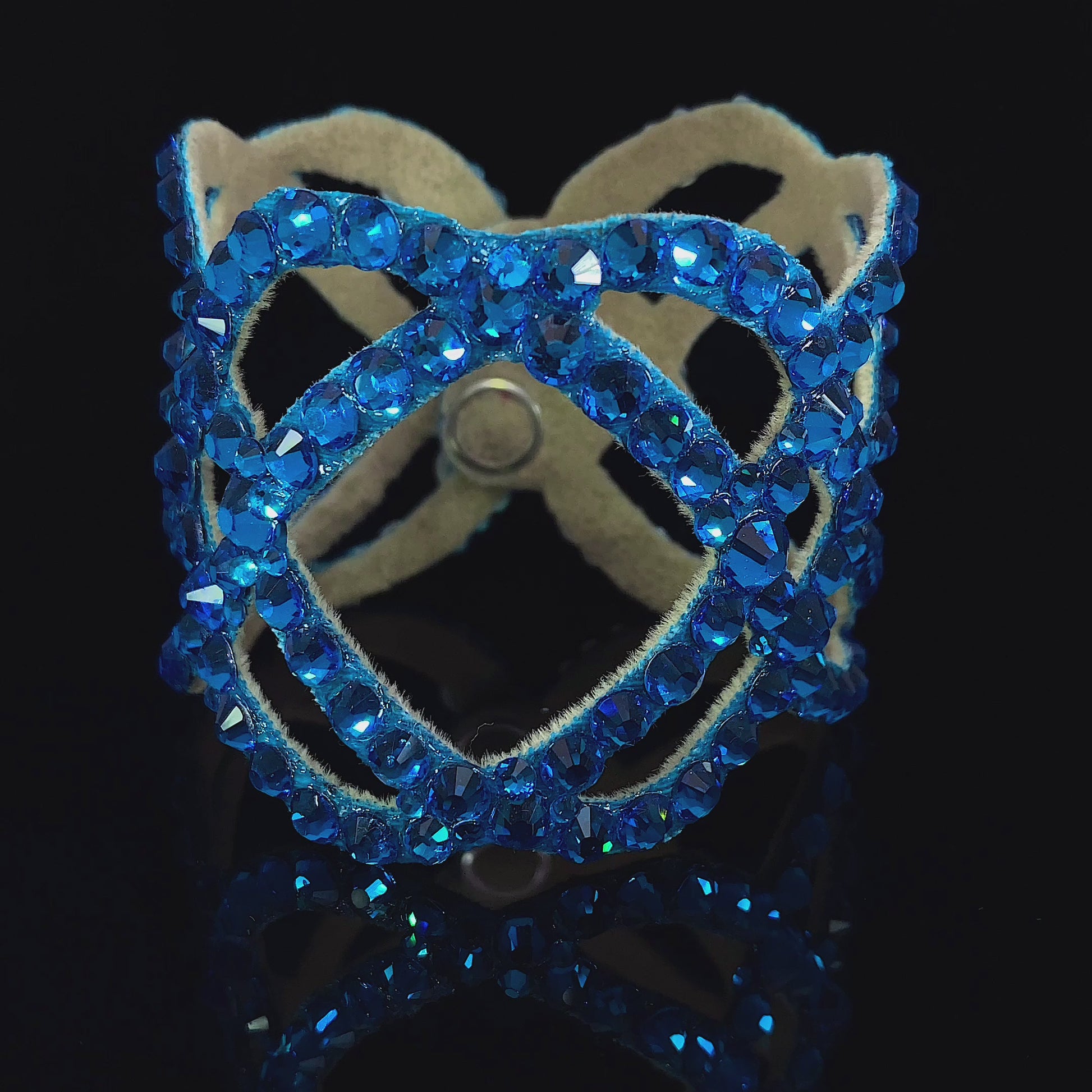 Video of blue stones on competitive dance bracelet
