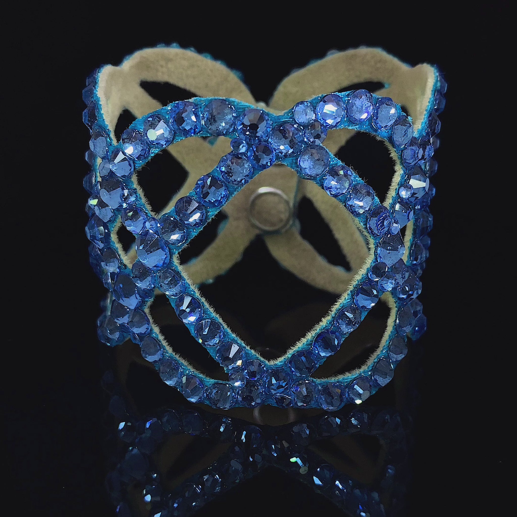 Beautiful light blue bracelet with rhinestones