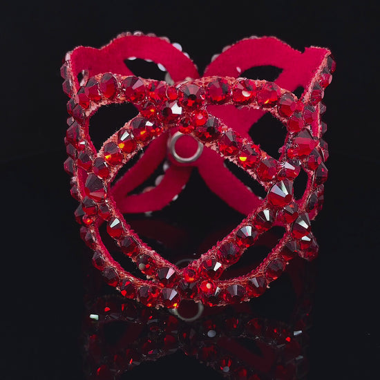 Red bracelet with red stones for ballroom dance