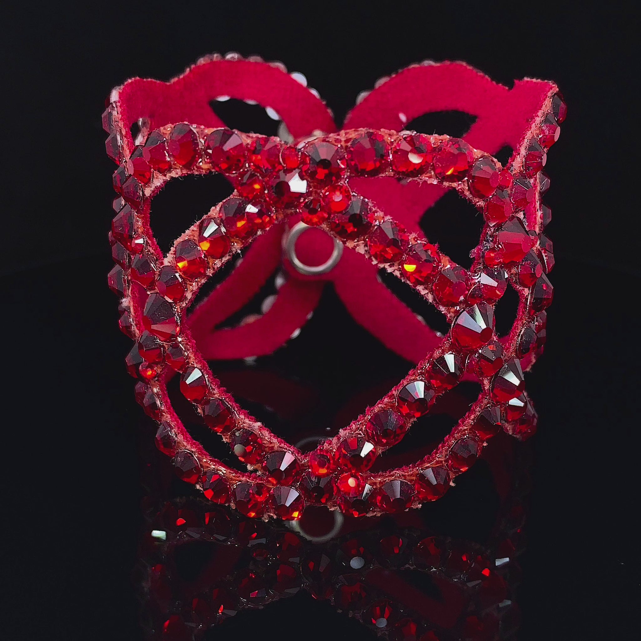 Red bracelet with red stones for ballroom dance