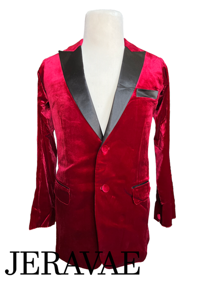 Men's Velvet Single Breasted Smooth Ballroom Suit Jacket Available in Blue, Red, and Black Ja002 in Stock