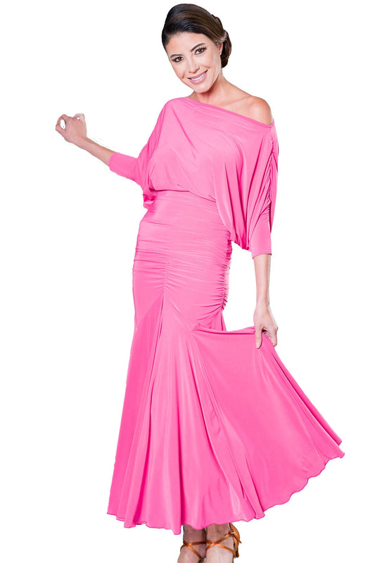 Women's ruched ballroom skirt in pink