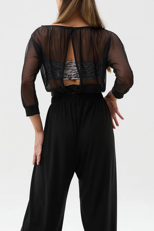 Ladies and Girls Latin Dance Top in Soft Mesh Pra 1384