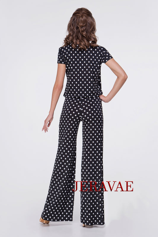 Polka dot one piece jumpsuit for women's ballroom dance