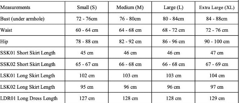 size chart