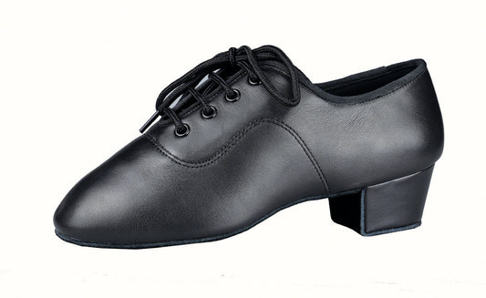 Black leather ballroom dance shoe