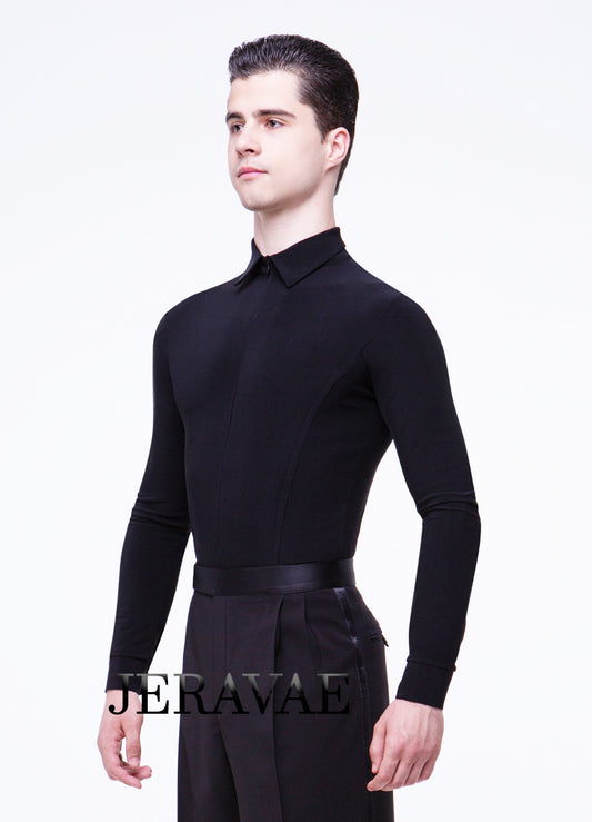 Bodysuit Shirt with Zipper Closure and Collar