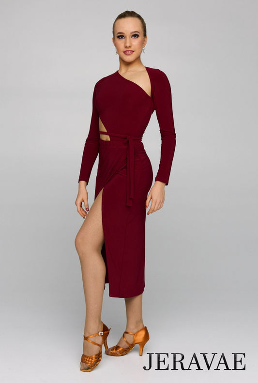 Red Latin Practice Wrap Skirt with Tie Straps PRA 821