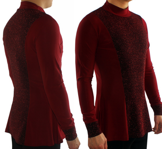 Men's Half Turtle Neck Latin Shirt M055_Sale