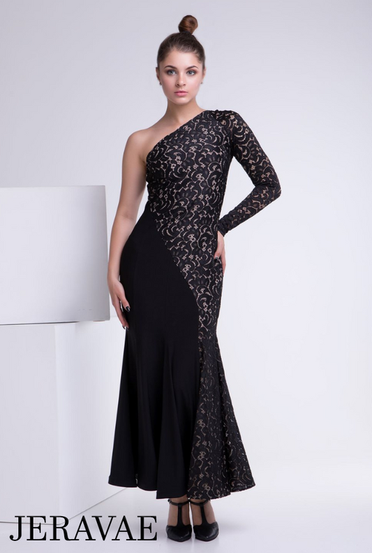 Long Black Ballroom Practice Dress PRA 834