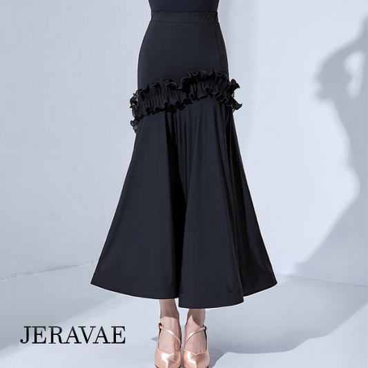 Long Black Ballroom Practice Skirt PRA 796_SALE