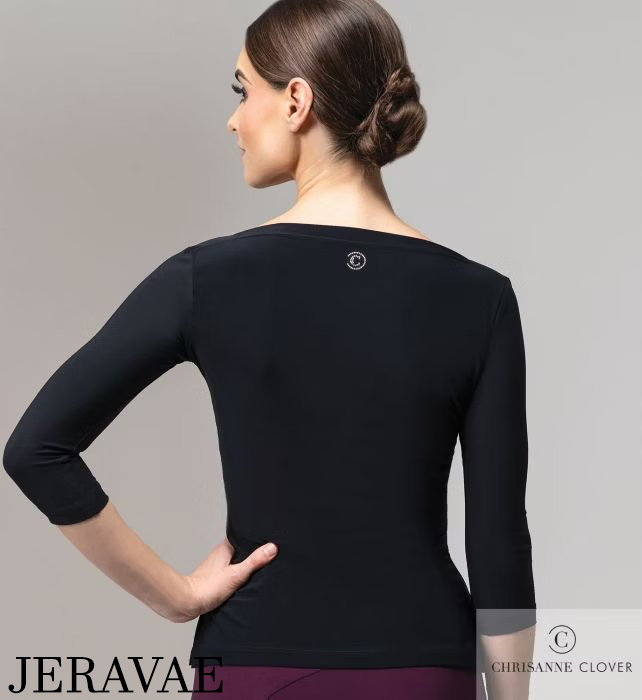 Women's black ballroom or Latin dance top