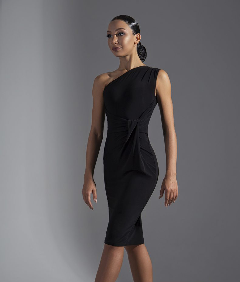 Single Shoulder Latin Practice Dress PRA 573