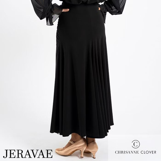Long black ballroom dance skirt by Chrisanne Clover