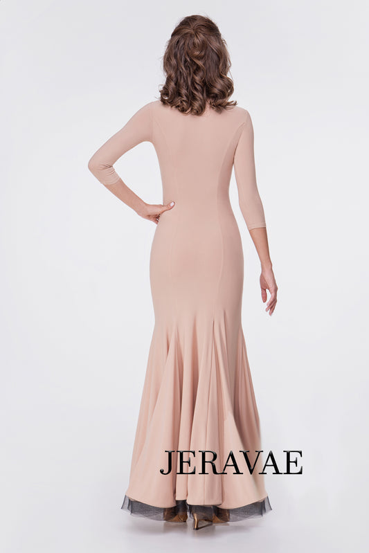 Nude ballroom dance dress for women